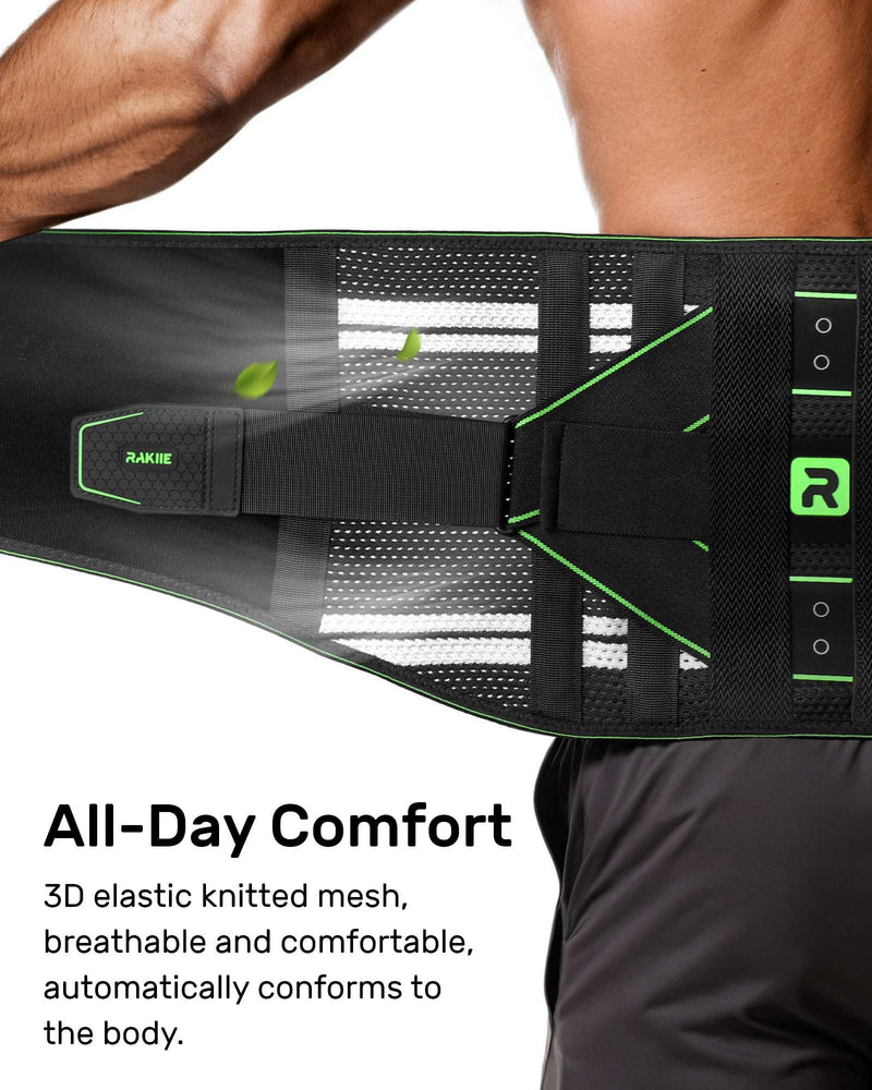 [Australia] - Rakiie Back Support Belt for Men and Women, 8-Way Lumbar Support with 3D Pad and Massage, Breathable Back Brace to Relieve Back Pain (XXL) XXL 