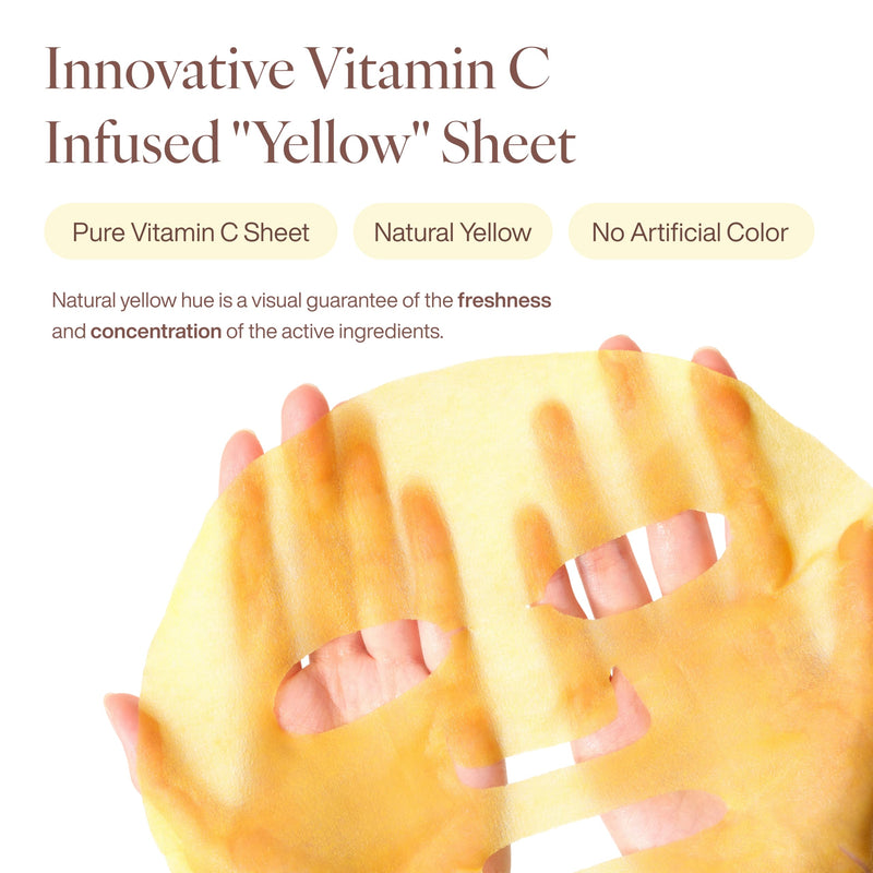 CEQ Anti-Oxidant Serum Mask | Vitamin C Sheet Mask with Vitamin E & CoQ10 for Intensive Hydration & Even Skin Tone | K-Skincare made by Korean Dermatologist | 0.77 fl oz * 5 Sheets