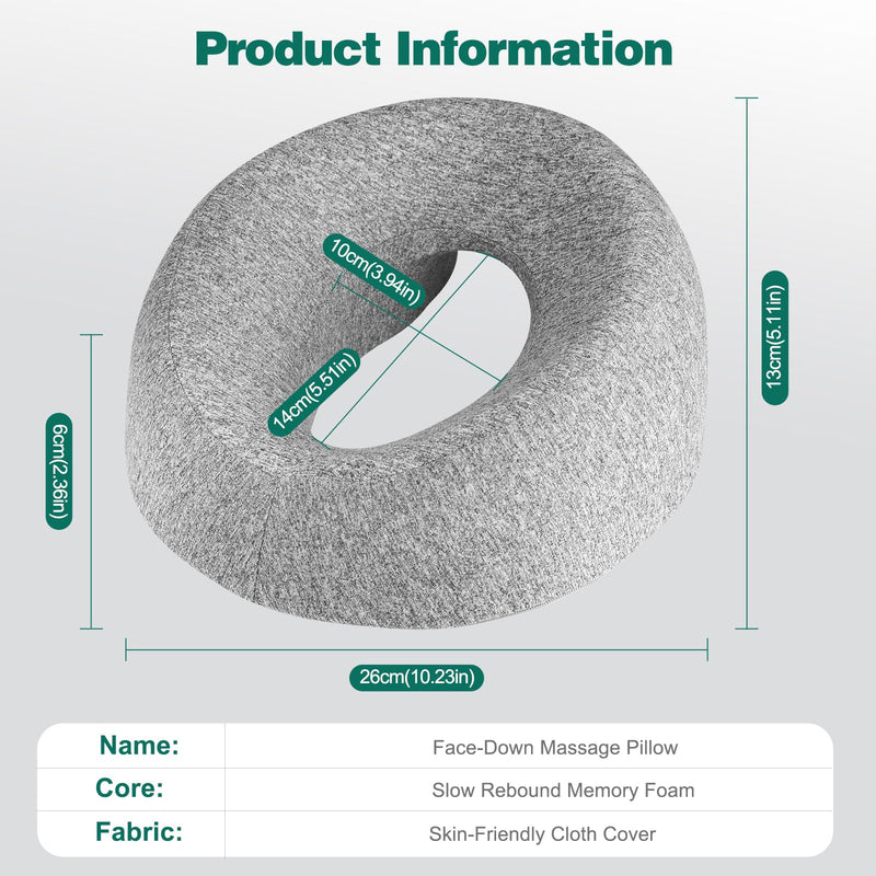 [Australia] - Face Down Pillow, Massage Headrest for Bed, Face Cradle for Stomach Sleeping, Prone Sleepers, After Eye Surgery Recovery, Massage Pillow for Bed 
