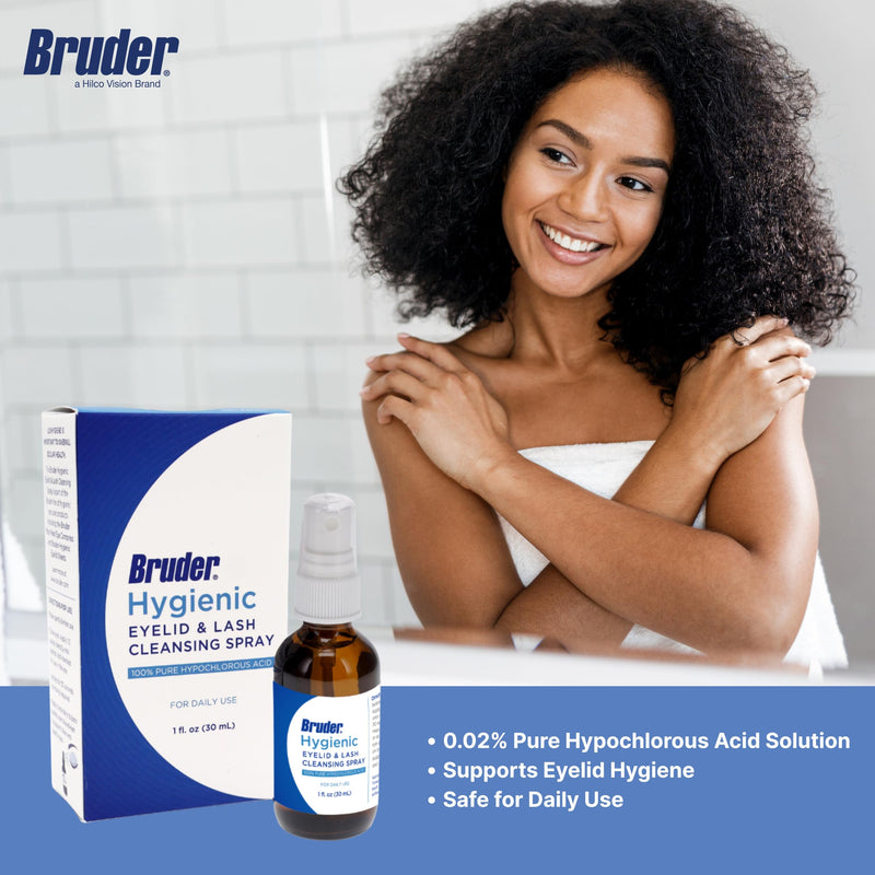 [Australia] - Bruder Hygienic Eyelid Solution Spray - Non-Irritating Pure Hypochlorous in Saline, Calm, Skincare, Daily Use Eyelid and Lash Cleanser, Eye Cleansing Spray (30mL) 30ml 
