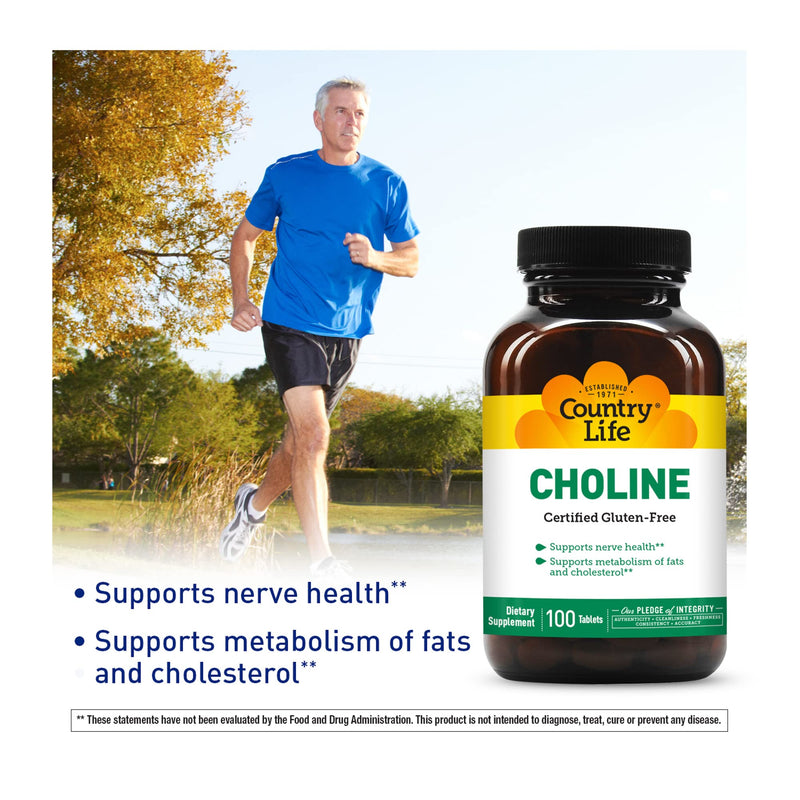 [Australia] - Country Life Choline 650 mg - 100 Tablets 