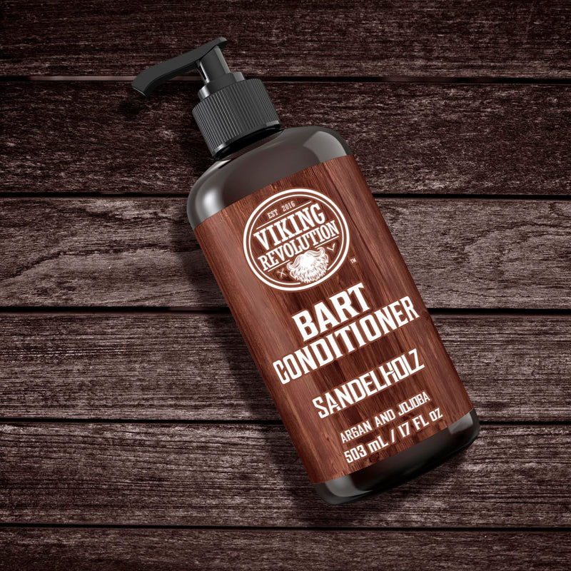 [Australia] - Viking Revolution - Beard Conditioner - Beard Conditioner for Men with Argan Oil & Jojoba Oil - Softening & Strengthening - Sandalwood Fragrance - 500 ml 