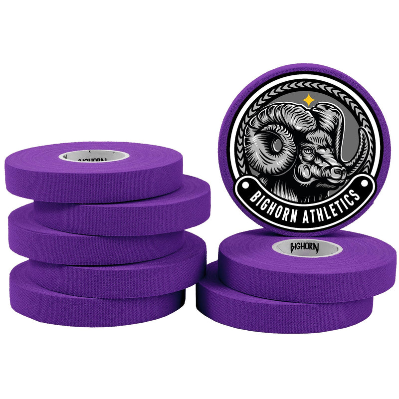 Bighorn Athletics Jiu Jitsu Finger Tape, Rock Climbing Tape | Multipurpose for Sports & Injuries: MMA, Volleyball, Football, Basketball, Tennis, Golf, Hands & Toes, 0.5-Inch x 45-feet, 8-Rolls, Purple