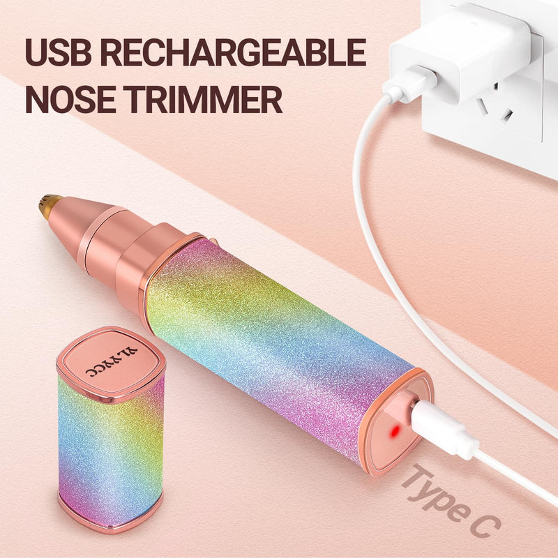 [Australia] - Facial Hair Removal for Women, Electric 2 in 1 Face Shaver and Eyebrow Trimmer, Rechargeable Nose Hair Trimmer for Women, Face Razor with Built-in LED Light Pink 