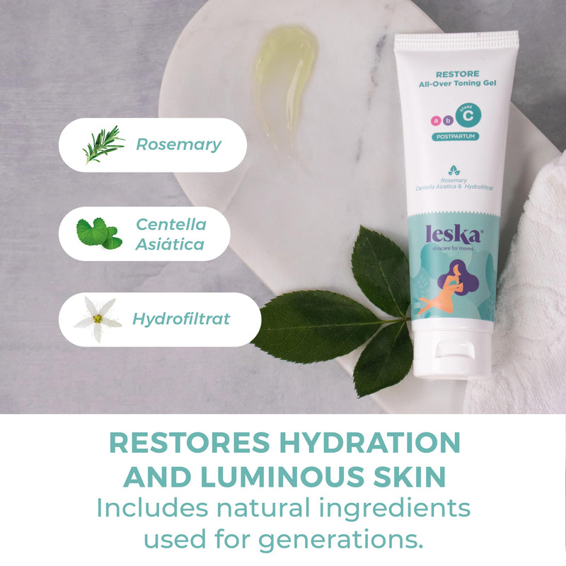 [Australia] - Leska Maternity Stage C Set 2-Pack Bundle | RESTORE All-Over Toning Gel l (Postpartum) | Part of a Complete 3-Stage Pregnancy Skincare System (Set of 2, 4oz each) Toning Gel (2-Pack) 