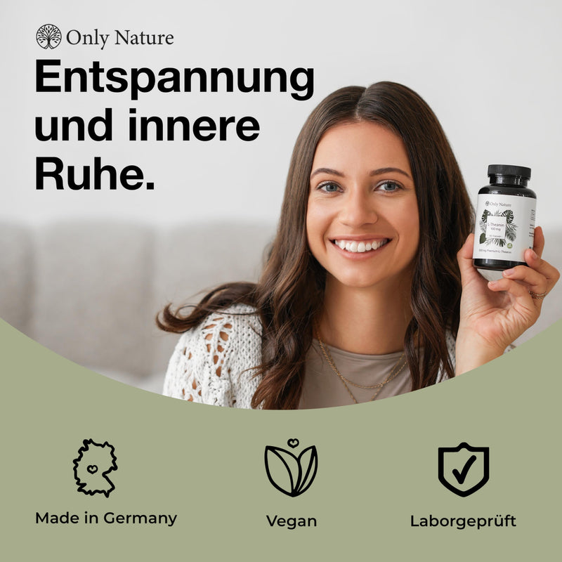 [Australia] - L Theanine 100 mg - 180 capsules - High dosage - produced in Germany & laboratory tested - Natural & Vegan - L-Theanine 