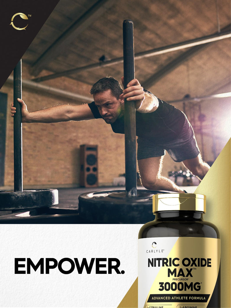 [Australia] - Carlyle Nitric Oxide Supplement 3000mg | 120 Capsules | Pre Workout with L-Arginine & L-Citrulline | Non-GMO, Gluten Free 