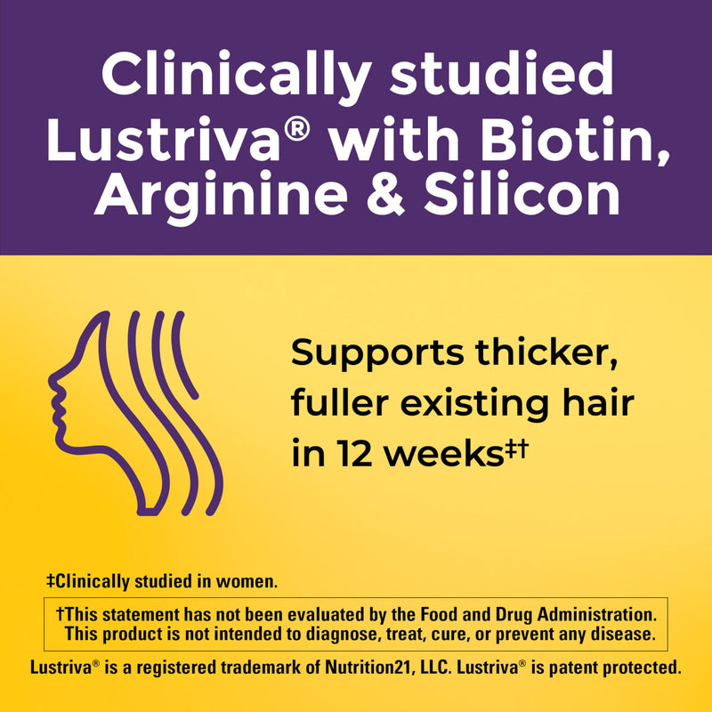 Nature Made Hair Growth Softgels, 30 Softgels | Clinically Studied Lustriva + Biotin, Vitamin C & A, Hair Growth Vitamins, Support Healthy Hair as You Age, 30 Day Supply 30 Count (Pack of 1)
