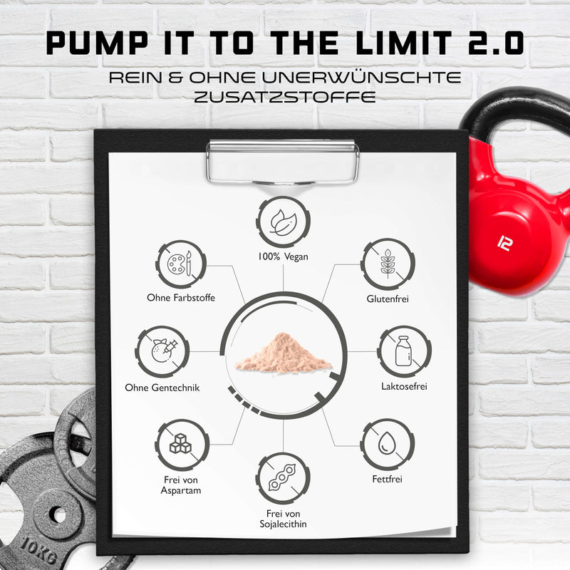 [Australia] - Pump it to the Limit - Pump Booster - Ultra high dose - Pre Workout with Citrulline + AAKG + Taurine + L-Ornithine + Beetroot Extract - Without Caffeine - 432 g Powder - Triple Cherry Flavor 