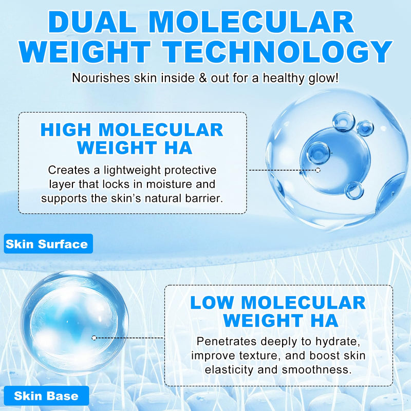 Hyaluronic Acid Powder, Water-soluble High Molecular Weight Hyaluronic Acid Serums Powder, Water Soluble Hydrating Ingredient for Skin Moisture, Hyaluronic-skincare-molecular-hydrating-ingredient