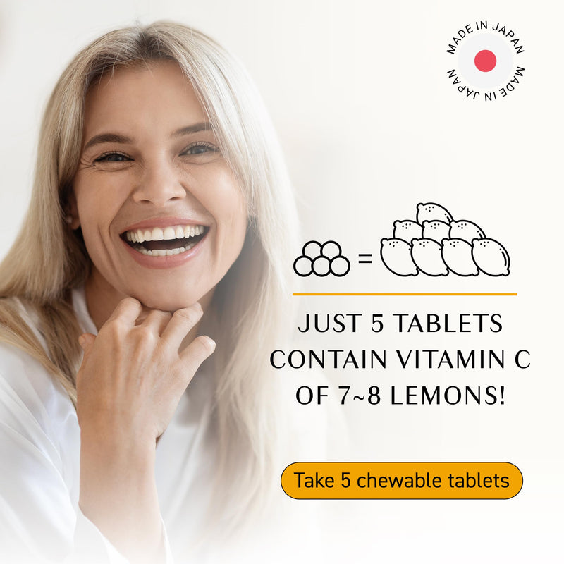 Umeken C-Balance Vitamin C Chewables, Acerola & Lemon Extract, High Potency Immune Support for Adults and Children, 68g (45-Day Supply, 1 Pack) 2.4 Ounce (Pack of 1)