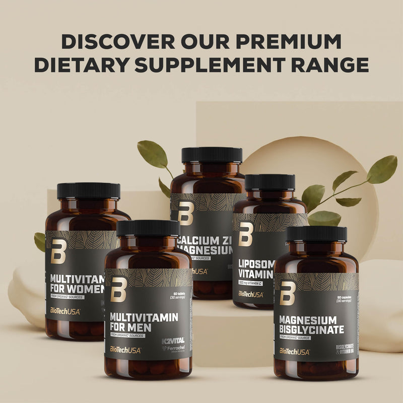 BioTechUSA Magnesium Bisglycinate from Organic Sources | Magnesium + Vitamin B6 | Highly Absorbable Organic Supplement | Muscle, Nerve & Energy Support, 90 Capsules