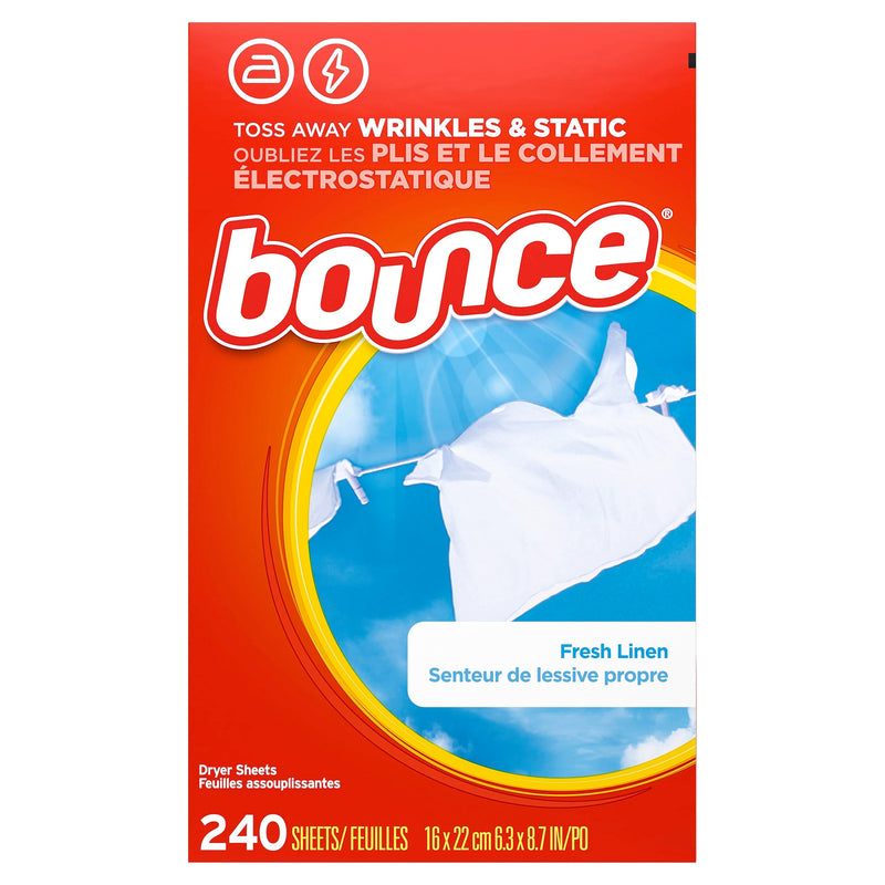 [Australia] - Bounce Dryer Sheets Laundry Fabric Softener, Fresh Linen Scent, 240 Count 240 Count (Pack of 1) 