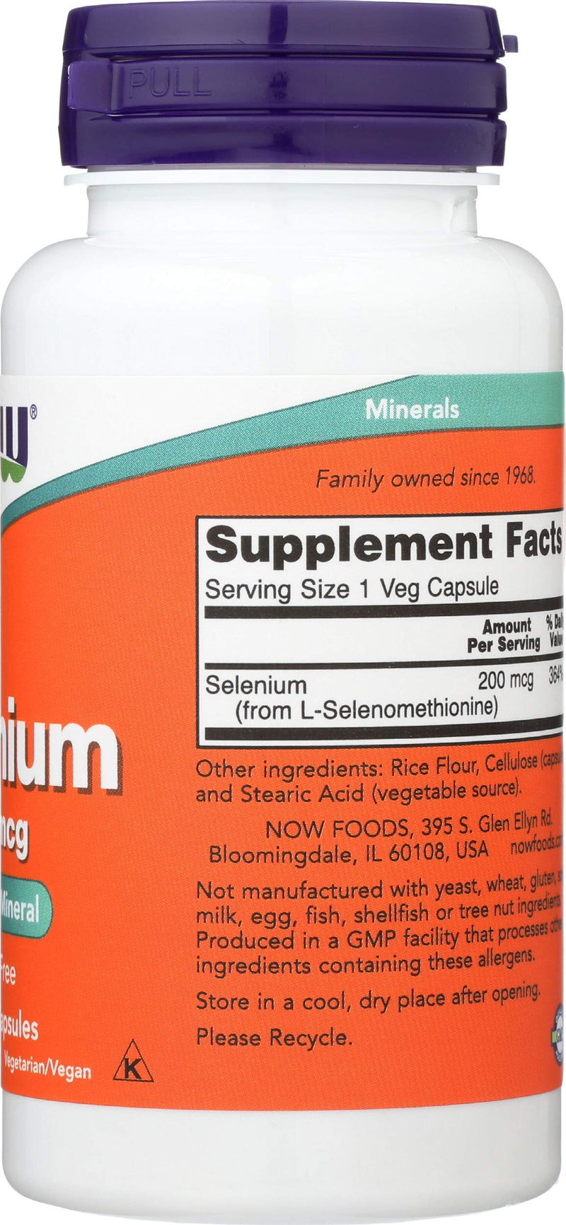 Now Foods Selenium 200 mcg 90 Vcaps