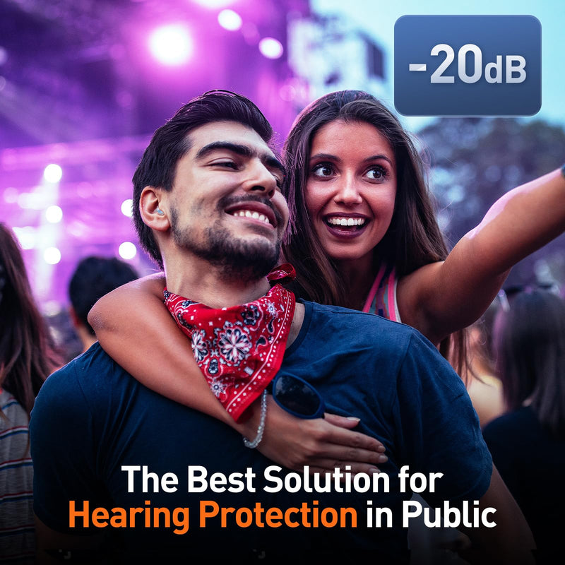 [Australia] - Reure High Fidelity Concert Ear Plugs, Noise Cancelling Silicone Ear Plugs 2 Pairs Great for Concerts Loud Music, Musicians, Motorcycles, Airplanes, Raves, Hearing Protection -20 dB Blue 