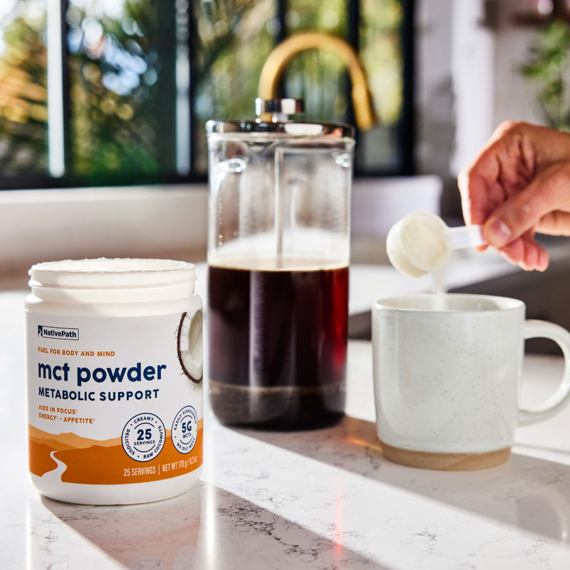 [Australia] - NativePath MCT Oil Powder Supplement - Unflavored MCT Powder with Keto-Friendly C8 MCTs. Free of Dairy, Gluten and GMOs, 25 Servings 
