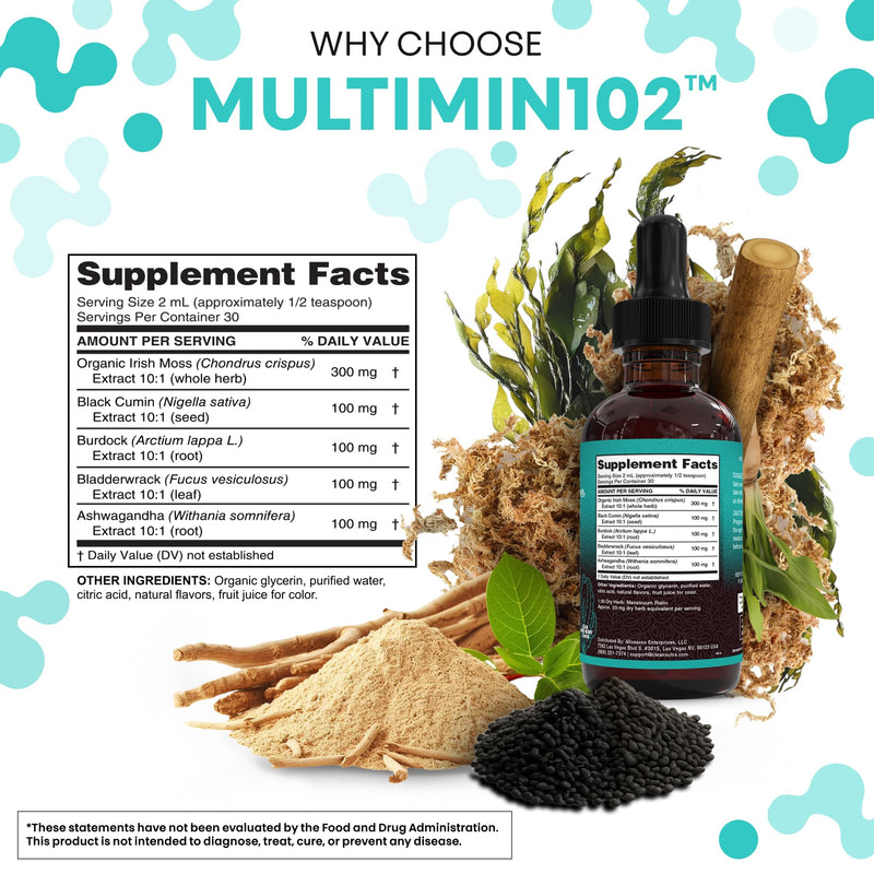 [Australia] - Clean Nutraceuticals Sea Moss Drops Supplement Liquid with Black Seed Oil Ashwagandha Burdock Root & Bladderwrack - Multimineral Organic Non-GMO Vegan for Gut Heath Skin Immune Support Hair (2) 2 