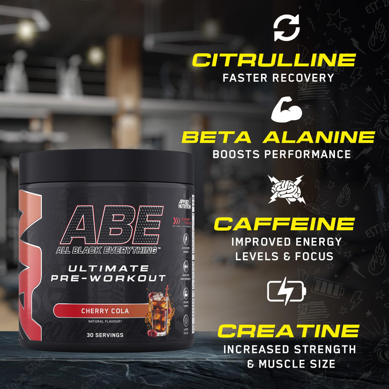 Applied Nutrition Bundle ABE Pre Workout 375g + ABE Black Shaker 400ml | All Black Everything Pre Workout Powder, Energy Drink, Physical Performance, Creatine, Beta Alanine, Caffeine (Cool Watermelon) Cool Watermelon Shaker 400 ml
