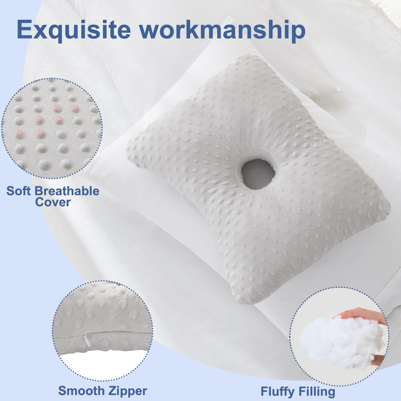 [Australia] - Ear Piercing Pillow for Side Sleeping,Piercing Pillow for Side Sleepers,Ear Hole Donut Pillow for Ear Piercing, Earring Cushion 