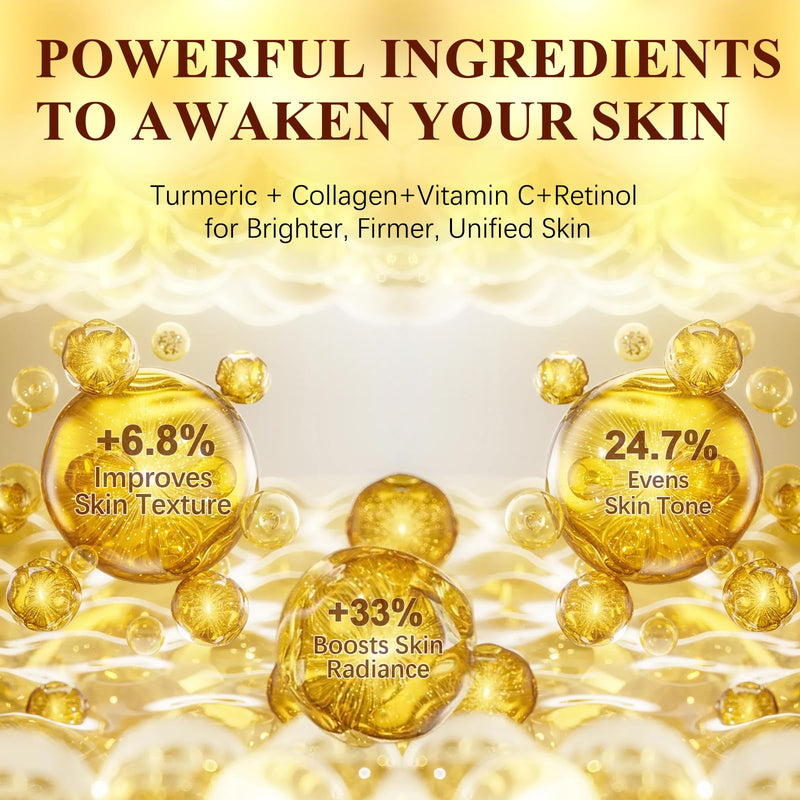 Turmeric Vitamin C Collagen Overnight Wrapping Peel Off Mask with Retinol for A Clear, Dewy, Radiant Complexion Against Roughed & Stressed & Saggy Skin, Anti-Aging/Wrinkles/Fine Lines, 2.53 Oz/75 ML 2.53 Ounce (Pack of 1)