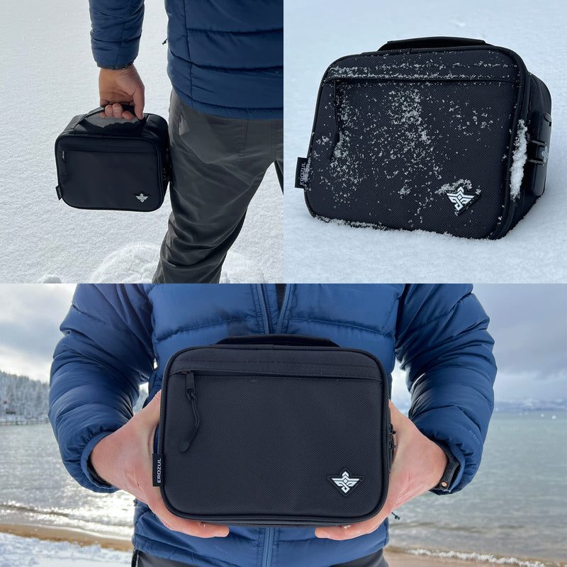Exodus Storage Travel Bag with Combination Lock Water Resistant Organizer Case + Bonus Gifts (Black) Black