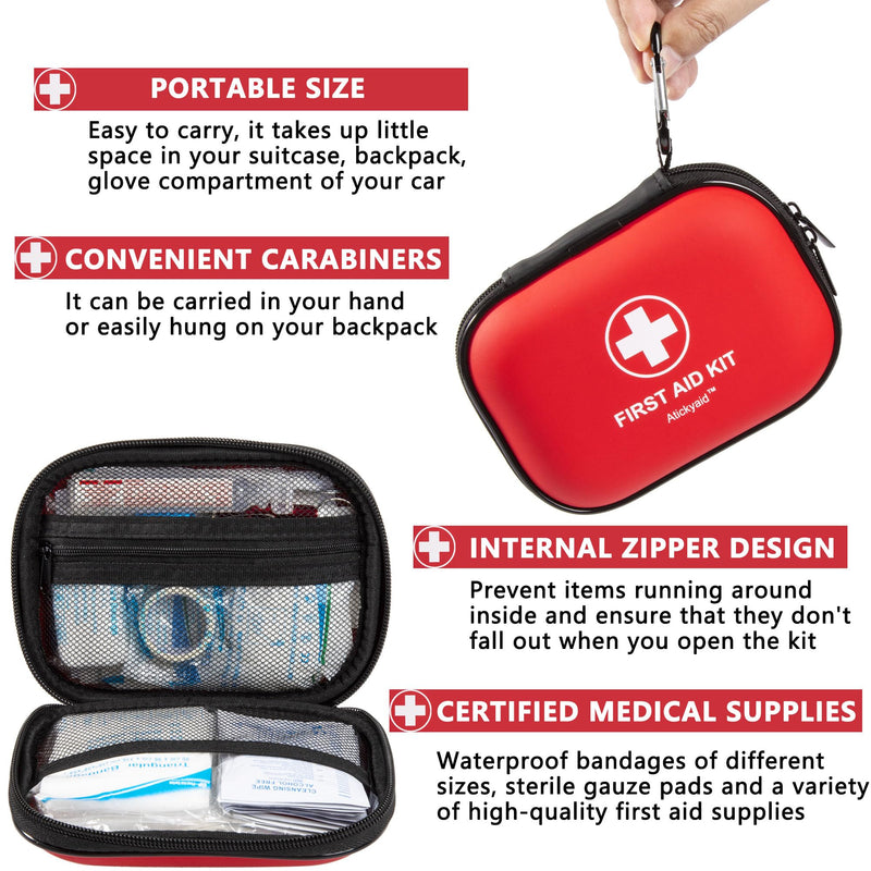 [Australia] - Mini First Aid Kit - 120 Piece Small Waterproof Hard Shell Medical Kit for Car, Home, Office, Travel, Camping, Sports, Outdoor, School - Emergency First Aid Supplies and Survival Kit 