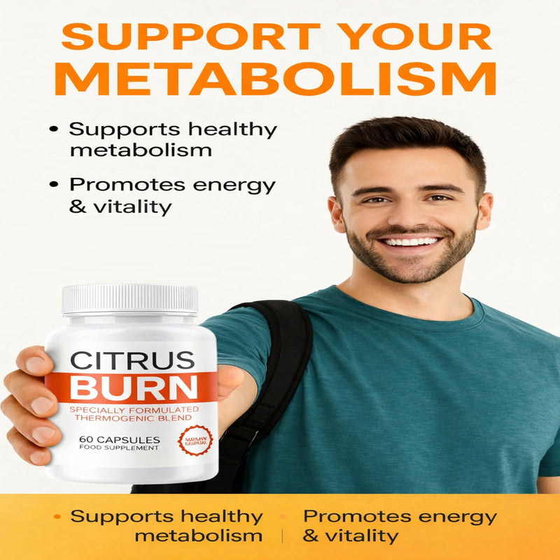 Citrus Burn Thermogenic Blend Capsules – Apple Cider Vinegar, MCT, Vitamins & Minerals – Extra Strength Formula – 60 Vegan Capsules – Food Supplement