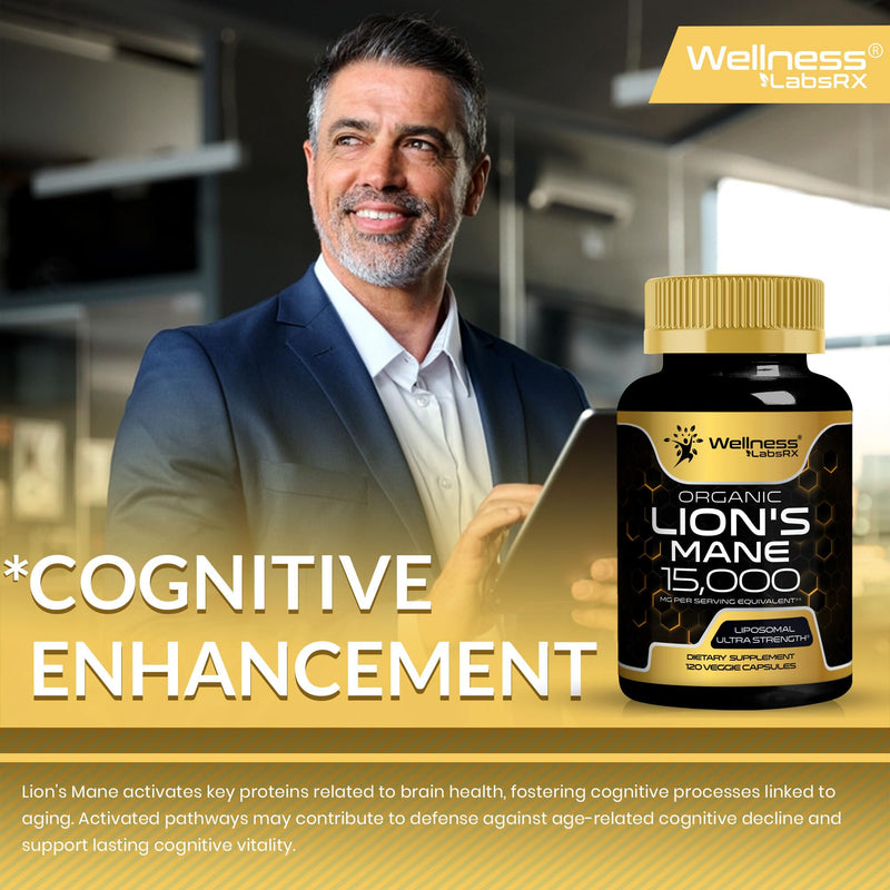 [Australia] - Lions Mane Supplement Capsules - 120 Count - Mushroom Supplement, Brain Supplements for Memory and Focus, Lion's Mane Mushroom Capsules Organic - Cognitive and Immune Support, Focus Supplement 120 Count (Pack of 1) 