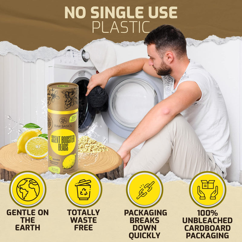 [Australia] - Scent Boosters for Washer, Wild Lemon Aroma - Bulk Laundry Booster Beads and Fabric Smell Deodorizer - In Wash Odor Eliminator Pods for Fresh Scented Clothes 