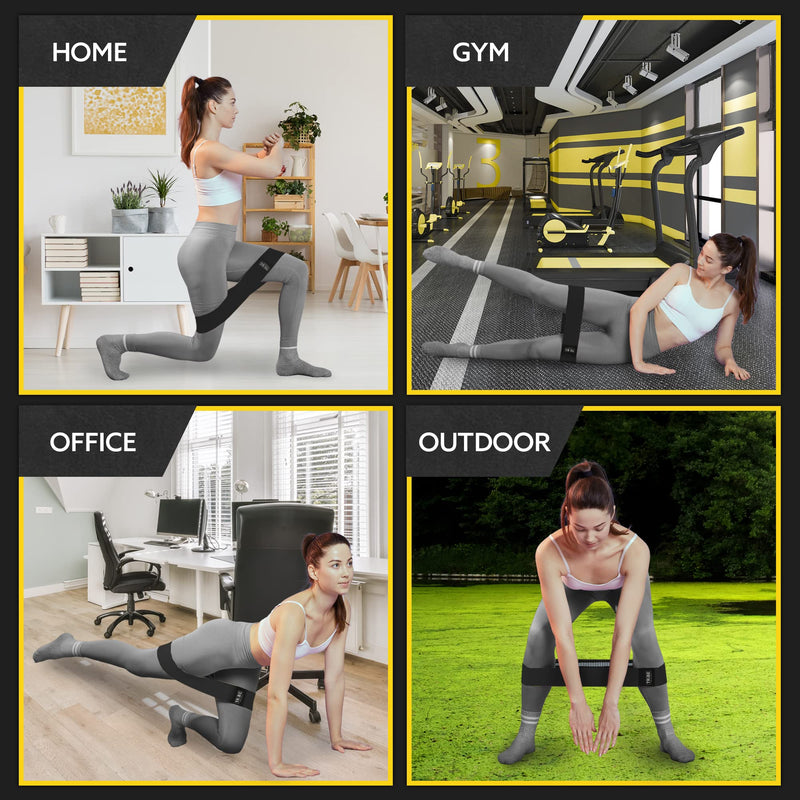 [Australia] - Fabric Resistance Bands for Legs - Workout Bands Resistance Bands for Men and Women - Booty Bands for Working Out - Exercise Bands Resistance Bands Set - Elastic Bands for Exercise Grey 
