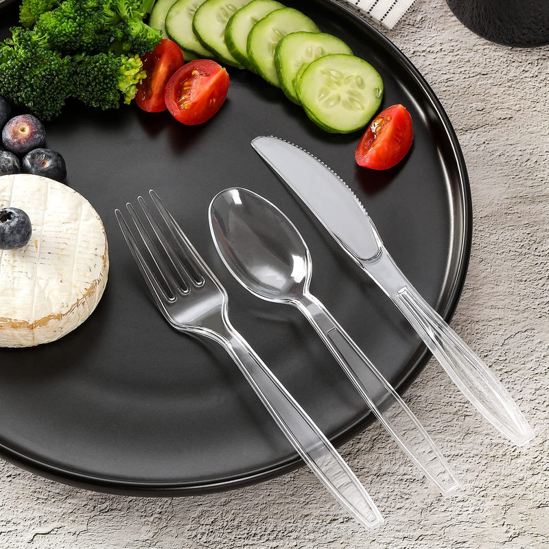 [Australia] - [100 Count] Clear Plastic Spoons Heavy Duty, Premium Disposable Spoons, Durable Plastic Cutlery for for Parties, Picnics, Big Event, Daily Use - Heat Resistant & BPA Free - Clear 