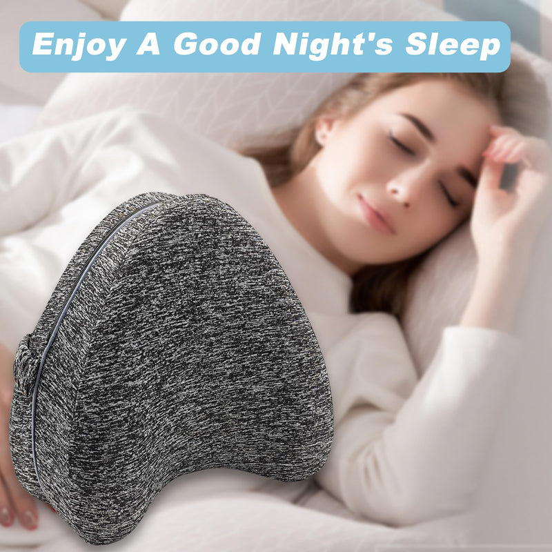 [Australia] - Replacement Pillowcase Pillow Cover with Elastic Strap for Contour Legacy Leg & Knee Foam Support Pillow-Cover ONLY (Gray) Gray 