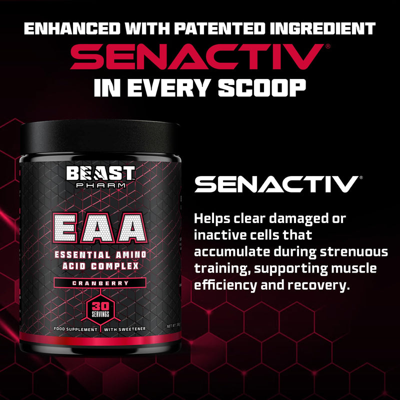 Beast Pharm 9 EAA Amino Acids with BCAA Powder 2:1:1 Ratio - Essential Amino Acids Powder - 360g - EAAs Recovery Drink - 30 Servings - Lemon Sherbet