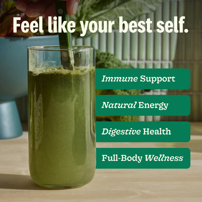 [Australia] - Suja Organic Greens Powder Probiotic Blend, Spirulina, Daily Superfood Drink or Smoothie Mix for Immune Support, Digestion, & Energy, Vegan, Gluten Free, Non GMO, 30 Servings 12.7 Ounce (Pack of 1) 