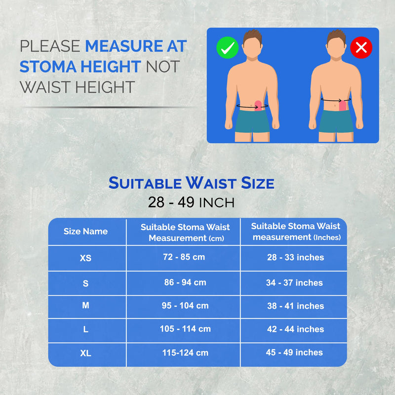 [Australia] - GBmates‚Ñ¢ Ostomy Belt Tessa Grey-Premium Comfort Ostomy Bag Covers, Breathable fabric, Colostomy Bag cover for men and women Medium 