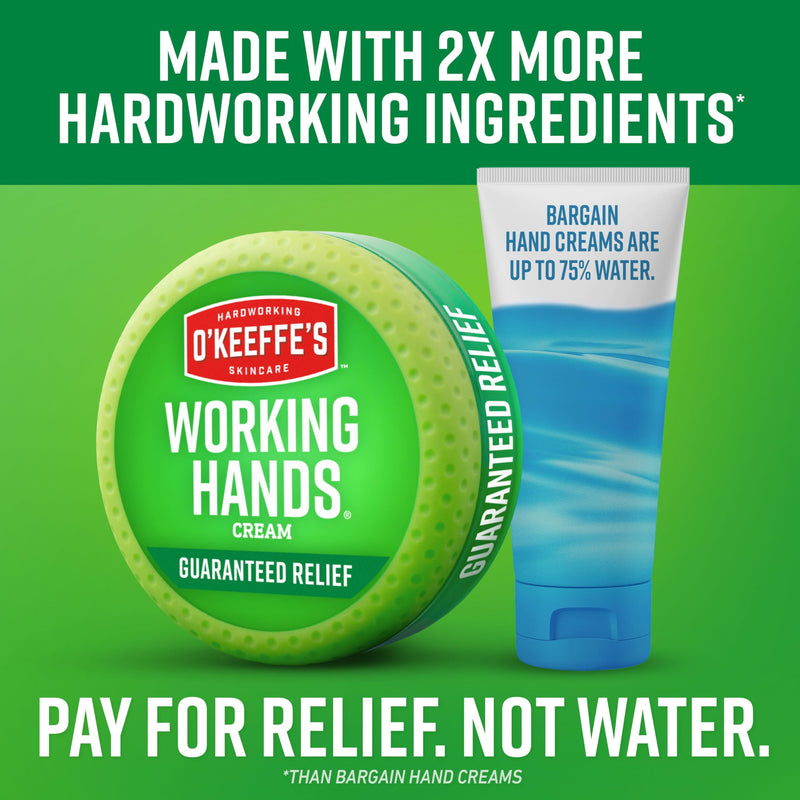 O'Keeffe's Working Hands Hand Cream for Extreme Dryness - 3 oz Tube (2 Pack) - Repairing Skincare for Cracked, Dry Hands 3 Ounce( Pack of 2 )