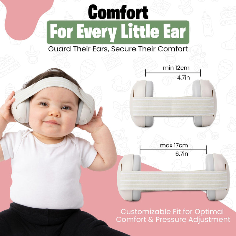 [Australia] - Baby Noise Cancelling Headphones - Baby Ear Muffs Noise Protection | Infant Ear Protection For Toddlers 0-36 Months Cream 