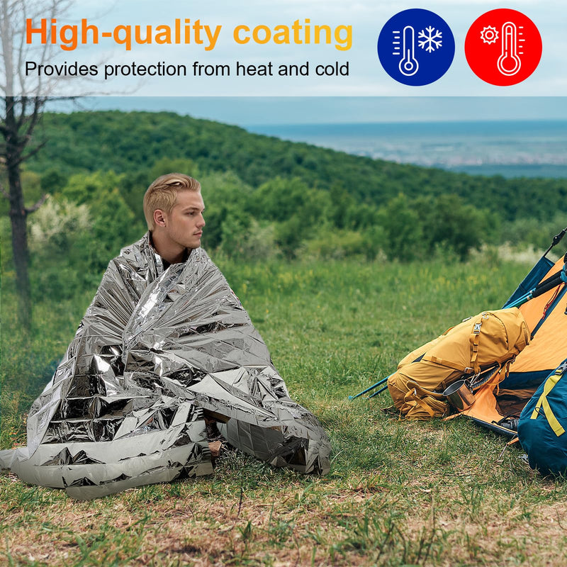[Australia] - Bafeil Rescue Blankets Pack of 10 - Rescue Blanket Gold Silver for Emergencies, 210 x 160 cm - Weatherproof Emergency Blanket for First Aid and Outdoors - Compact Rescue Blankets for Cars, Hiking & Camping 
