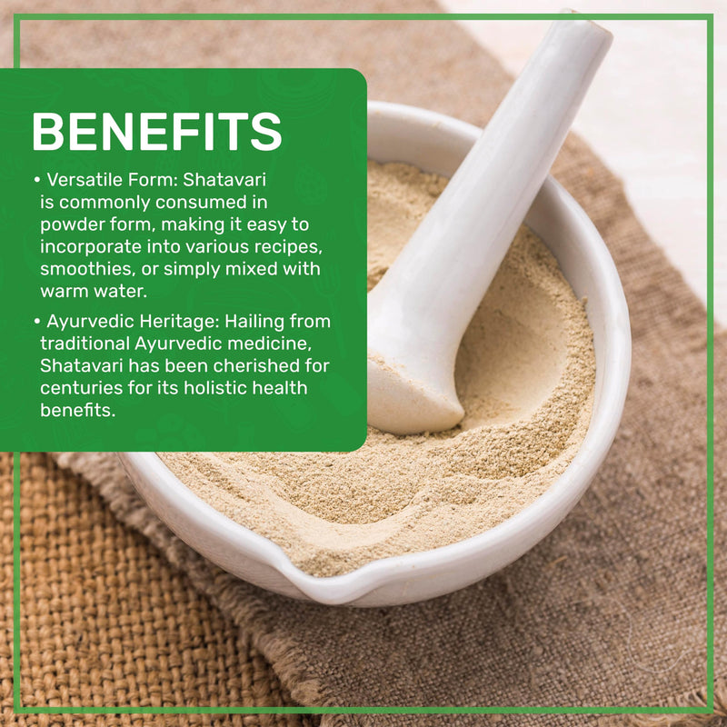 [Australia] - Jiva Organics Organic Shatavari Powder 1 Pound Bulk Bag - Asparagus racemosus - Pure Ayurvedic Herb 
