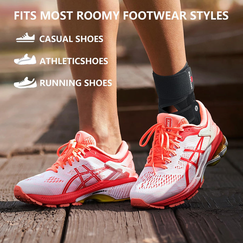 2 Pack Ankle Brace With Side Stabilizers,Ankle Sprain Brace for Men & Women Injury Recovery,Joint Pain Relief,Ankle Support for Running Volleyball Basketball (Medium) Medium