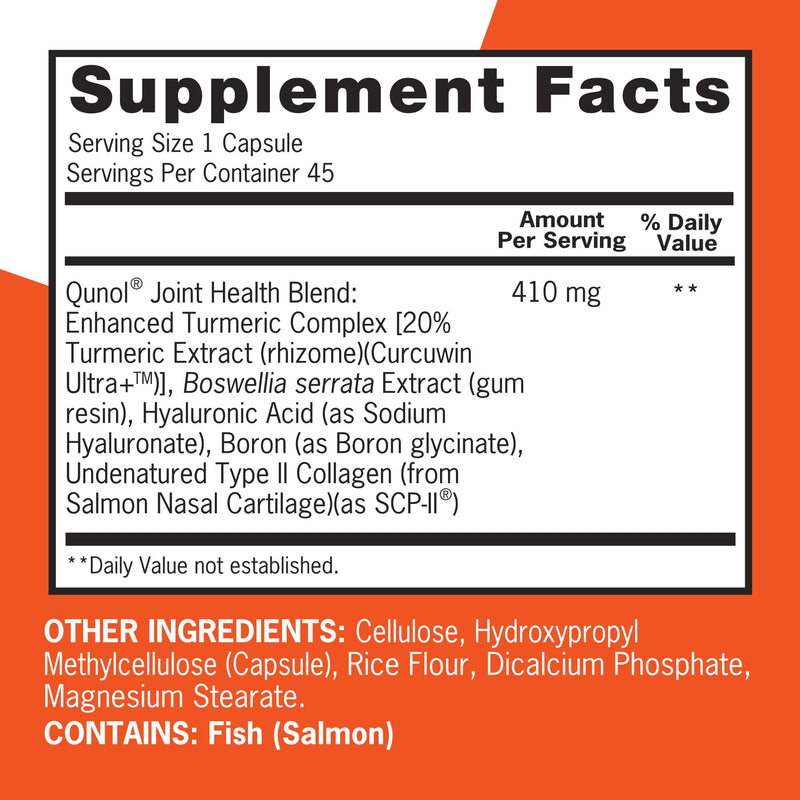 [Australia] - Qunol 5-in-1 Joint Support Supplement, Fast Acting, One Pill Dose, Support Healthy Inflammation Response & Discomfort Caused by Overuse of Joints, Alternative to Glucosamine Chondroitin MSM, 45 Count 