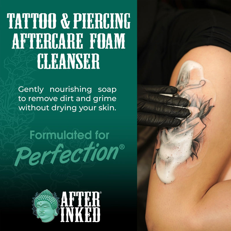 [Australia] - After Inked Tattoo & Piercing Aftercare Foam Cleanser - Quality Wash Soap Cleanser for Tattoos, Body Modifications and Piercings including Ear, Nose and Belly Button Foam Bottle, 1.7 oz 1.7 Fl Oz (Pack of 1) 