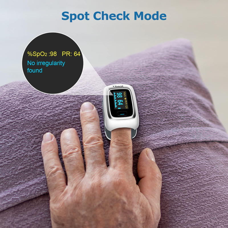 [Australia] - Vibeat Fingertip Pulse Oximeter, Blood Oxygen Saturation Monitor| O2 Meter, Portable SPO2 & Pulse Rate Monitor, Batteries and Lanyard Included 