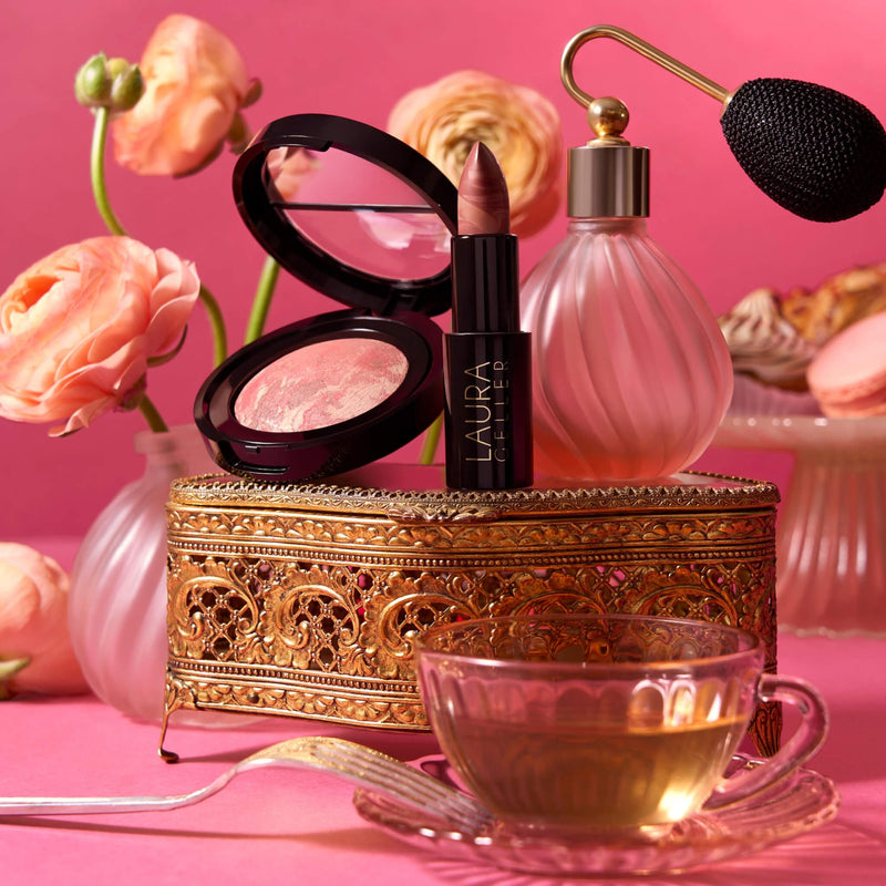 [Australia] - LAURA GELLER NEW YORK It's a Pink Thing Marbleized Makeup Collection - Limited Edition Blush & Lipstick Gift Set - Marbleized Baked Blush & Hydrating Lipstick - Perfect for Mother's Day Gifting 