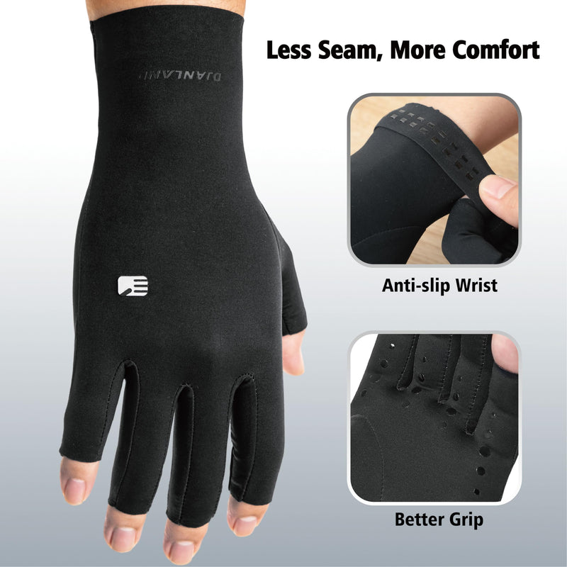 [Australia] - Arthritis Compression Gloves, Super Soft and Seamless Arthritis Gloves for Carpal Tunnel Pain Relief Gloves Medium Black 