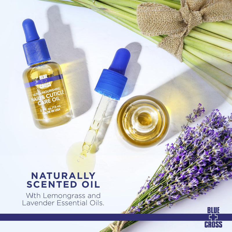 Blue Cross Ultimate Nail Care Bundle - 2oz Cuticle Remover + Softener Cream, 0.5oz Yello Out Yellow Neutralizing Basecoat + 0.5oz Nourishing Cuticle + Nail Oil, 3 Pack Bundle