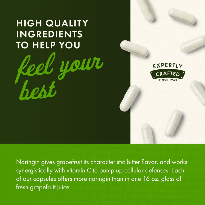 Swanson Naringin Citrus Bioflavonoid Antioxidant, 500 mg, 60 Caps, 4 Pack | For Adults Seeking Enhanced Vitamin C Benefits, Grapefruit-Derived Antioxidant Protection Against Free Radicals 60 Count (Pack of 4)