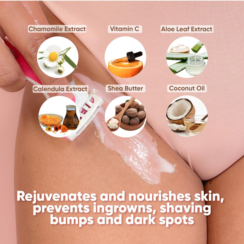[Australia] - Olivia Beauty Ultra-Gentle Shaving Cream for Women - Organic Shave Butter, Intimate Bikini & Leg Shave Cream - Moisturizing & Fragrance-Free - Ideal for Sensitive Skin - 10 Fl Oz 