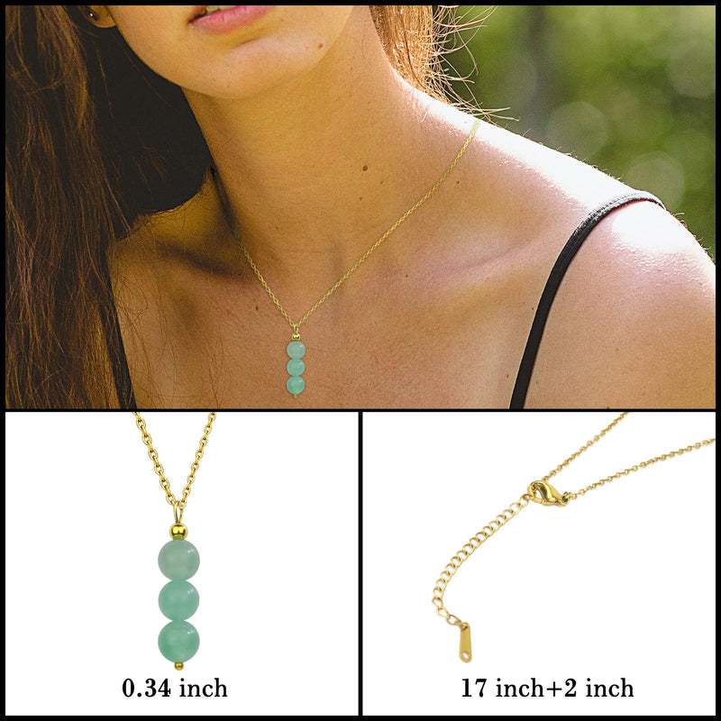[Australia] - SmileBelle Crystal Necklace, Jade Necklace for Women as Birthday Gifts 14k Gold Black Tourmaline Lockets as Birthstone Jewelry for Girls Dainty Crystal Jewelry as Anniversary Gifts Green Jade 
