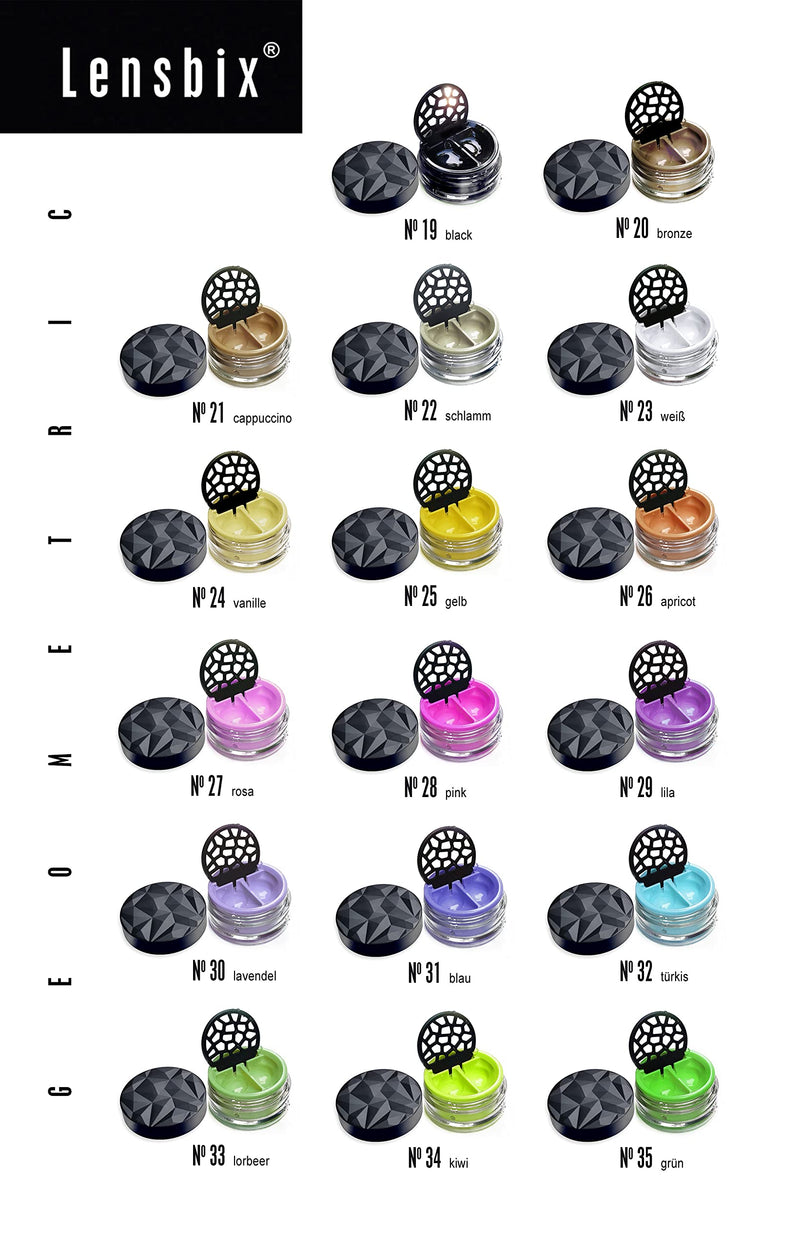 [Australia] - Lensbix contact lens case Geometric. Adult accessory with futuristic 3D lid design. The stylish gift for anyone who likes to wear lenses. (No23 white) No23 White 